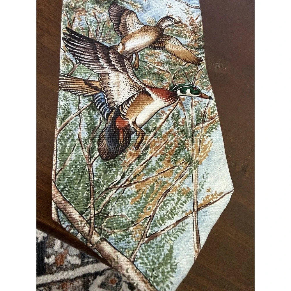 Wembley Silk Tie Necktie Ducks Duck Men's outdoor hunting marsh Made In USA